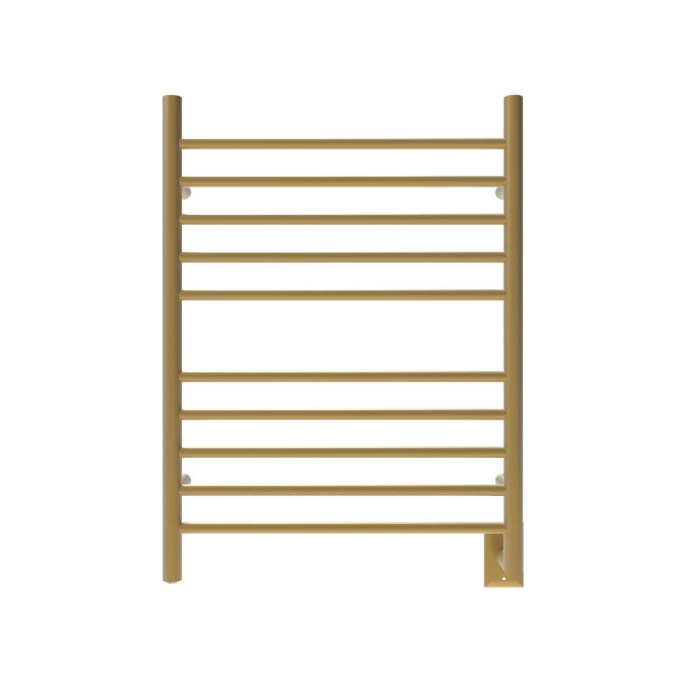 Amba Products Radiant Hardwired Straight 10 Bar Towel Warmer in Satin Brass