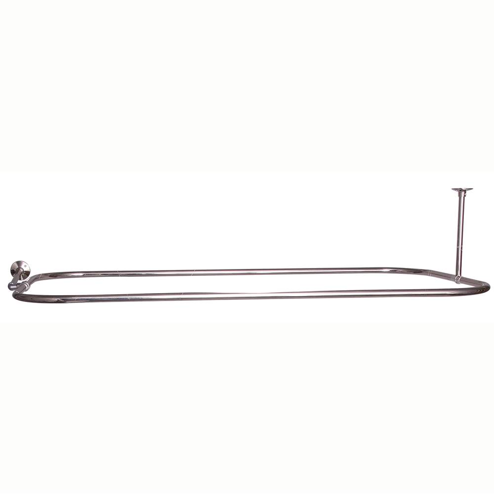 Barclay Rectangular Shower Rod, w/SideSprt, 48 x 24'',Polished Nickel