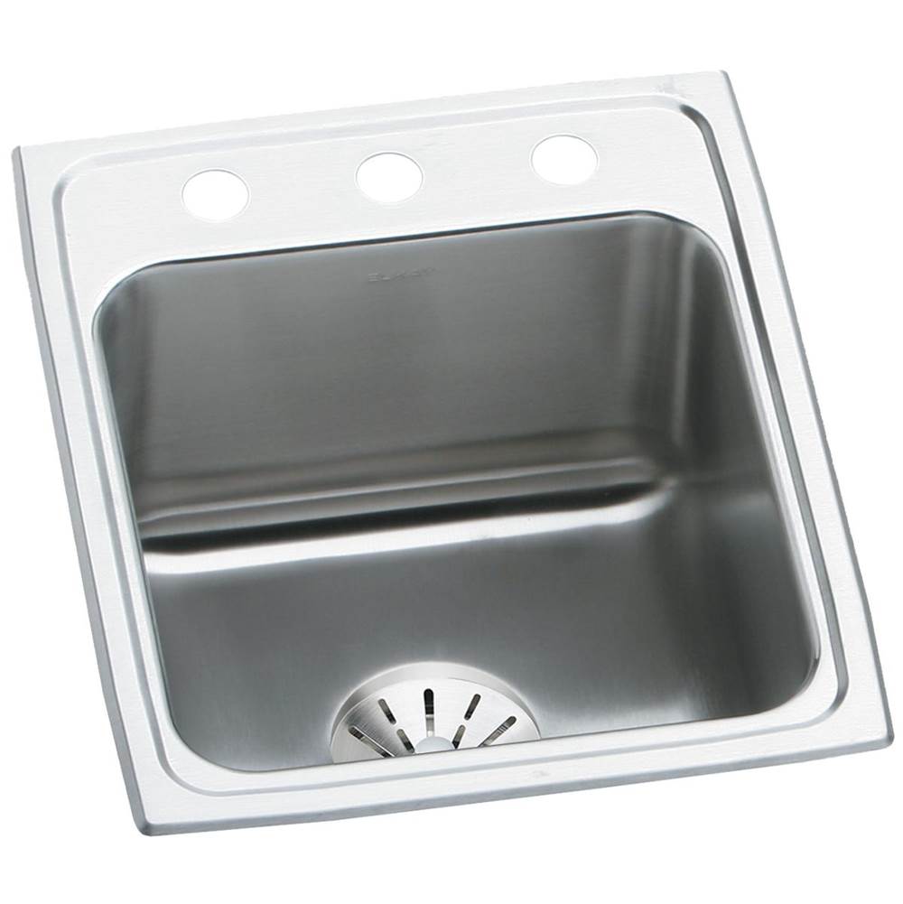 Elkay Lustertone Classic Stainless Steel 17'' x 22'' x 10-1/8'', 1-Hole Single Bowl Drop-in Sink with Perfect Drain