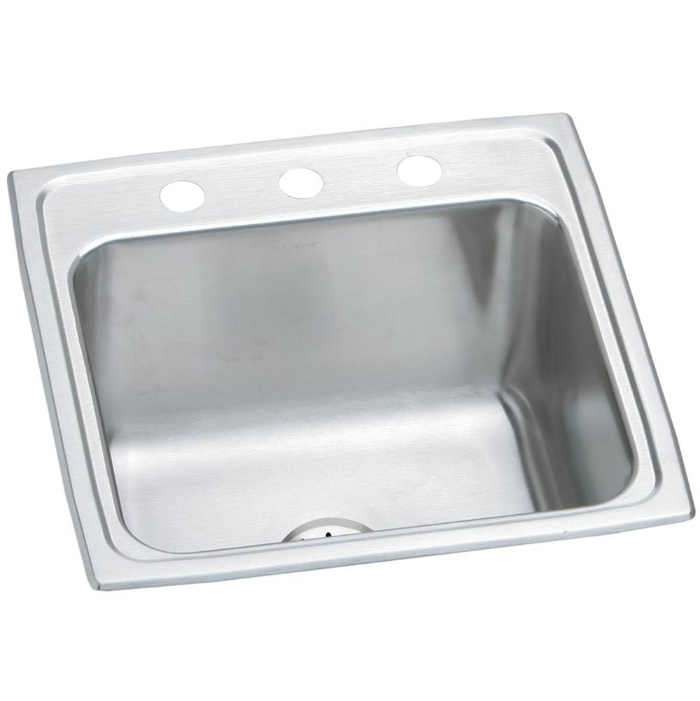 Elkay Lustertone Classic Stainless Steel 19-1/2'' x 19'' x 10-1/8'', Single Bowl Drop-in Laundry Sink w/Perfect Drain