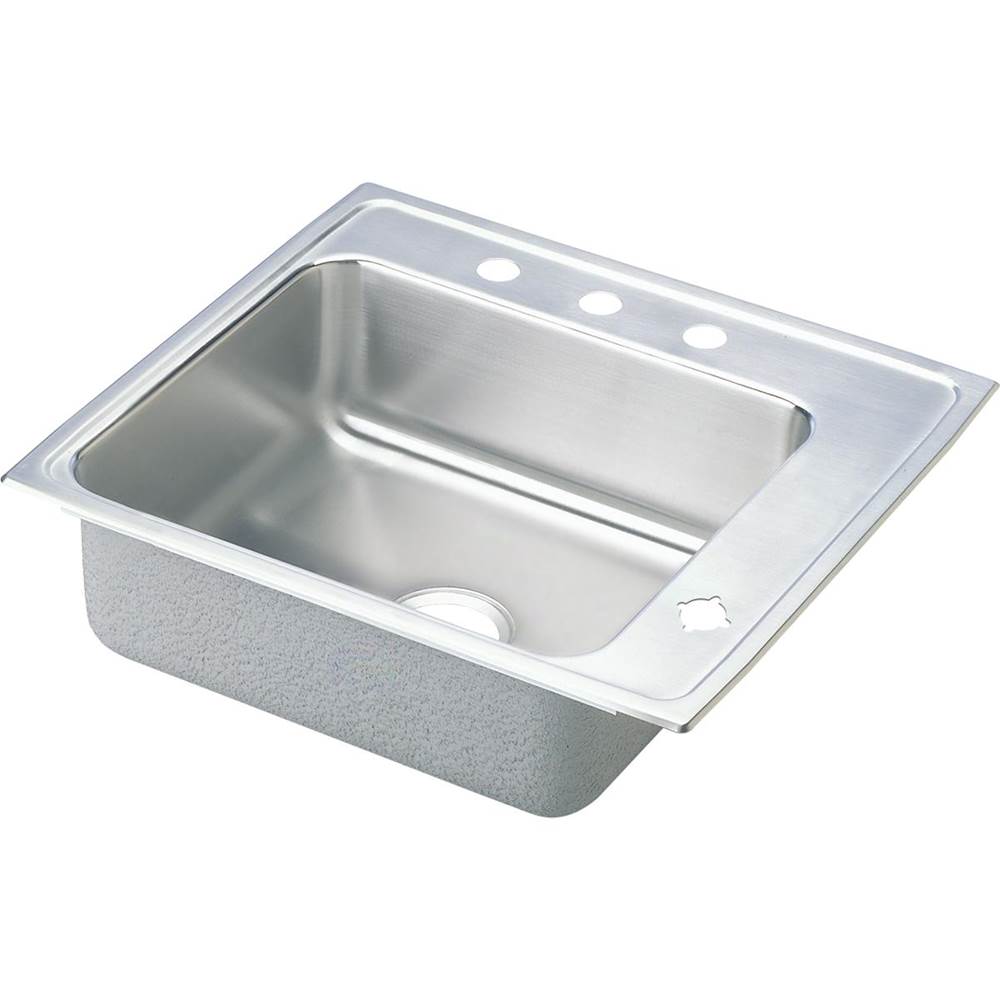 Elkay Lustertone Classic Stainless Steel 22'' x 19-1/2'' x 7-1/2'', Single Bowl Drop-in Classroom Sink with Quick-clip