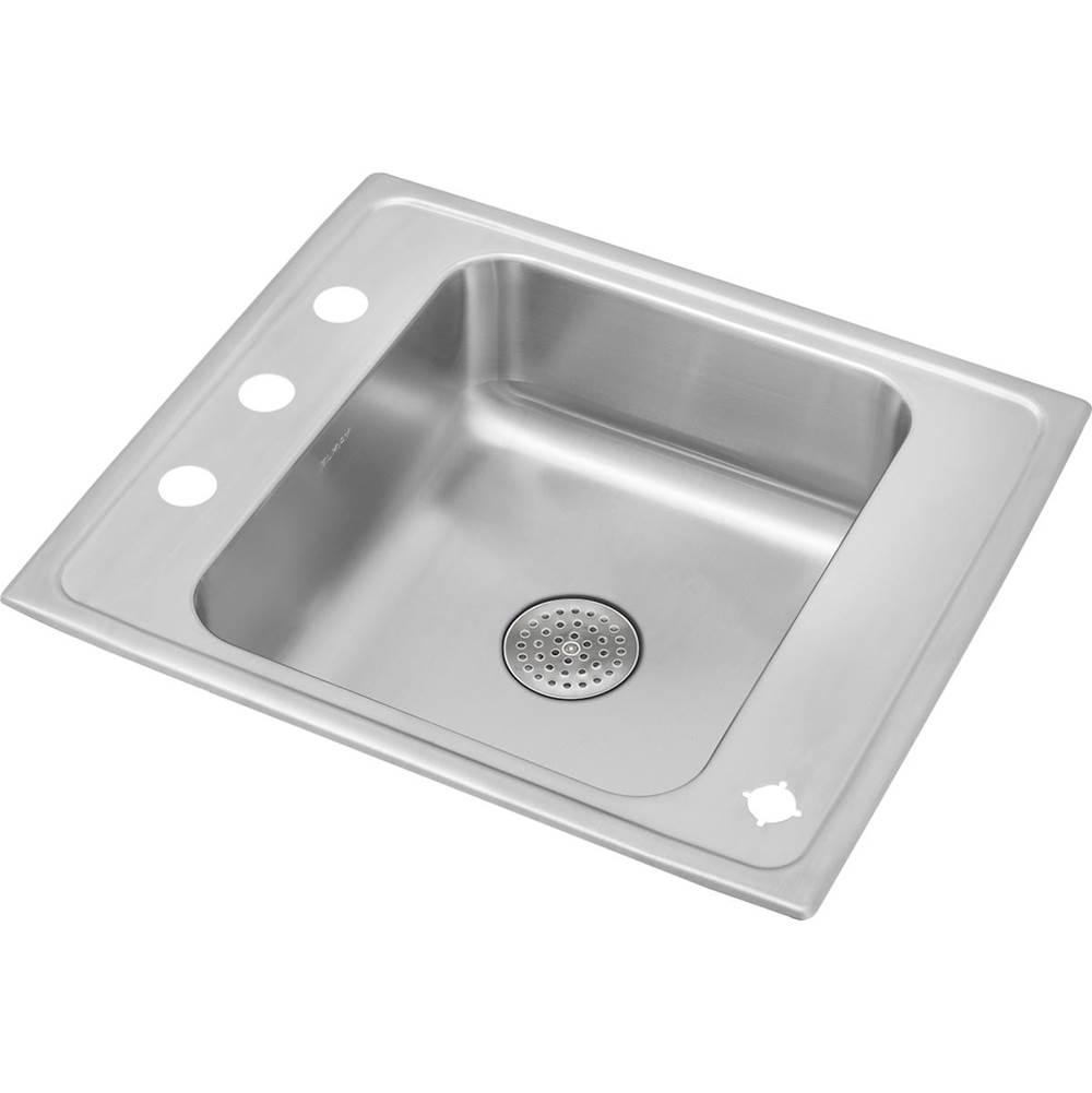 Elkay Lustertone Classic Stainless Steel 25'' x 22'' x 7-5/8'', Single Drop-in Classroom Sink w/Perfect Drain Grid