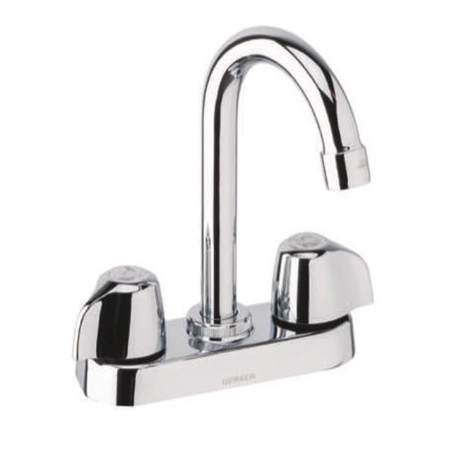 Gerber Plumbing Gerber Classics 2H Bar Faucet w/ Metal Fluted Handles 1.75gpm Chrome