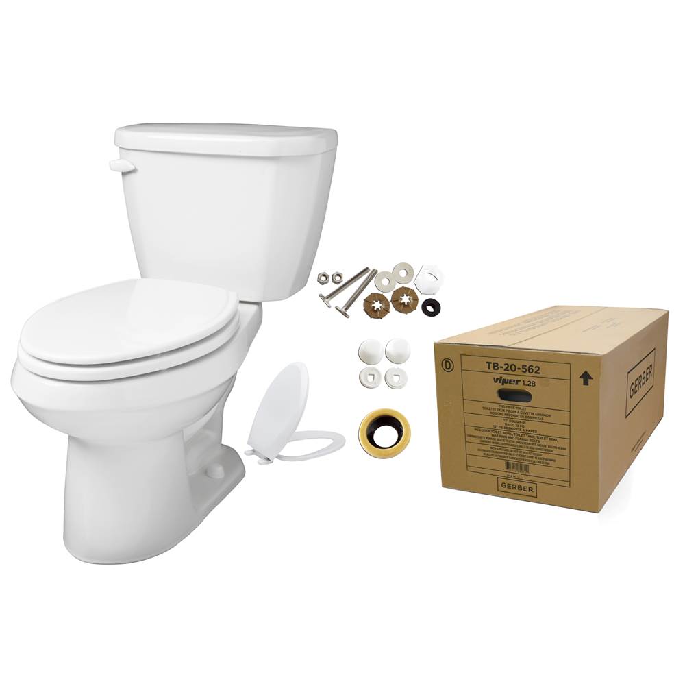 Gerber Plumbing Viper 1.28gpf Elongated Toilet-in Box (Tank and Bowl) White