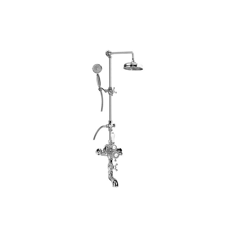 Graff Adley Exposed Thermostatic Tub and Shower System - w/Metal Handshower Handle