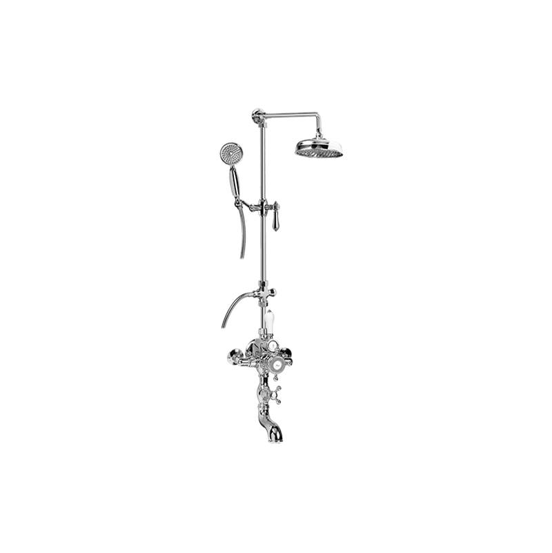 Graff Adley Exposed Thermostatic Tub and Shower System - w/Metal Handshower Handle