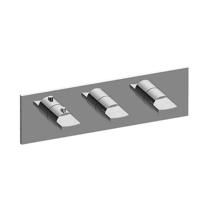 Graff M-Series Square Thermostatic 3-Hole Trim Plate w/Targa/Sade Handle (Horizontal Installation)