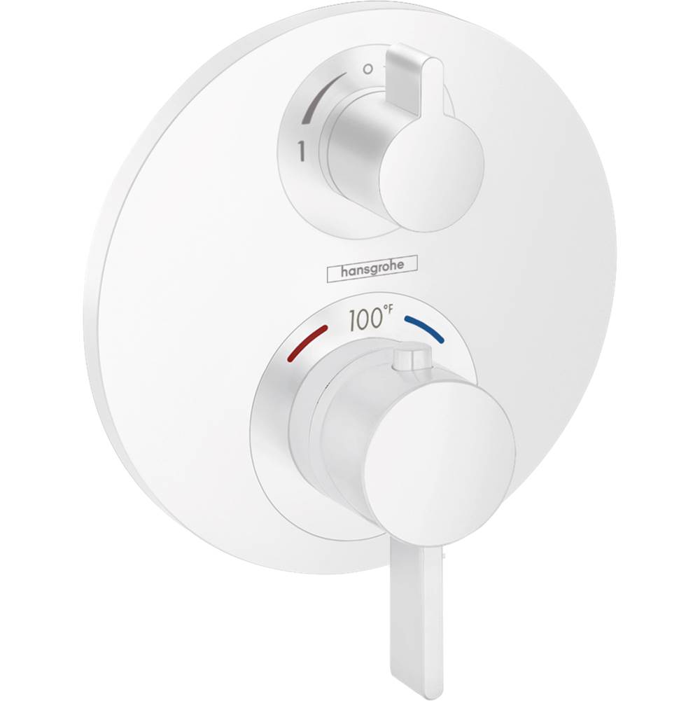 Hansgrohe Ecostat S Thermostatic Trim with Volume Control and Diverter in Matte White