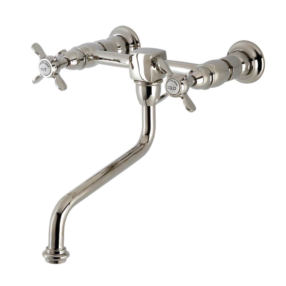 Kingston Brass Essex Wall Mount Bathroom Faucet, Polished Nickel