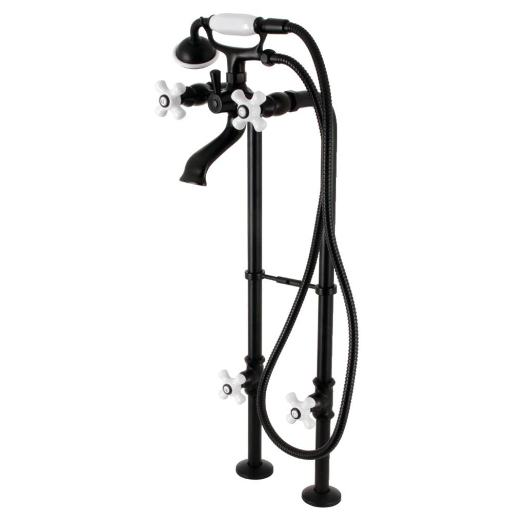 Kingston Brass Kingston Freestanding Clawfoot Tub Faucet Package with Supply Line, Matte Black