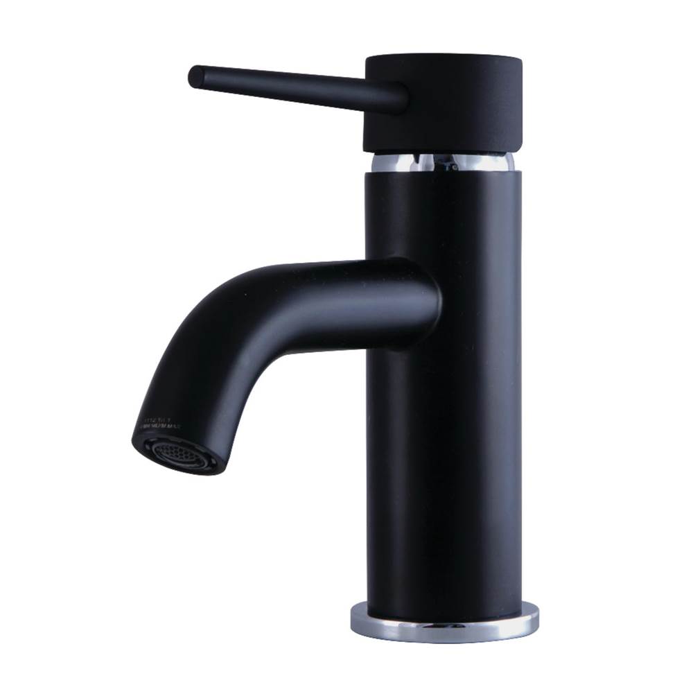 Kingston Brass Fauceture New York Single-Handle Bathroom Faucet with Push Pop-Up, Matte Black/Polished Chrome