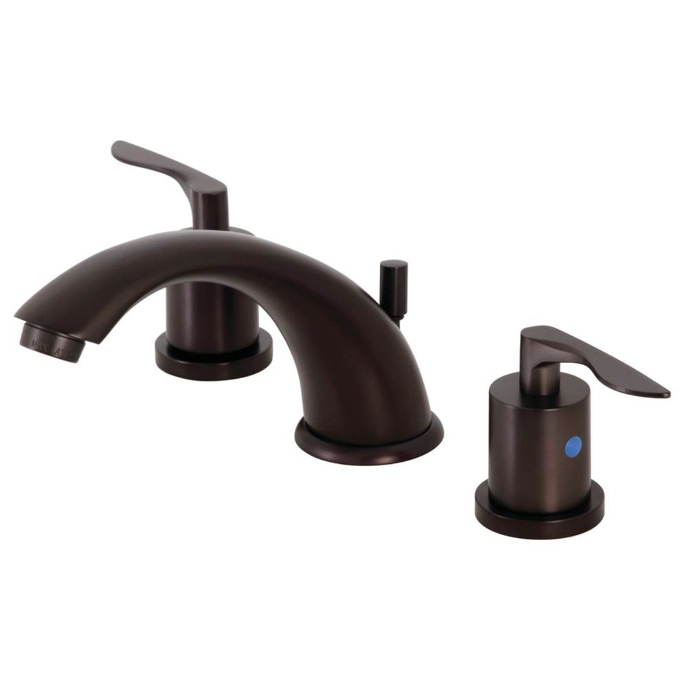 Kingston Brass Two-Handle 3-Hole Deck Mount Widespread Bathroom Faucet with Pop-Up Drain in Oil Rubbed Bronze