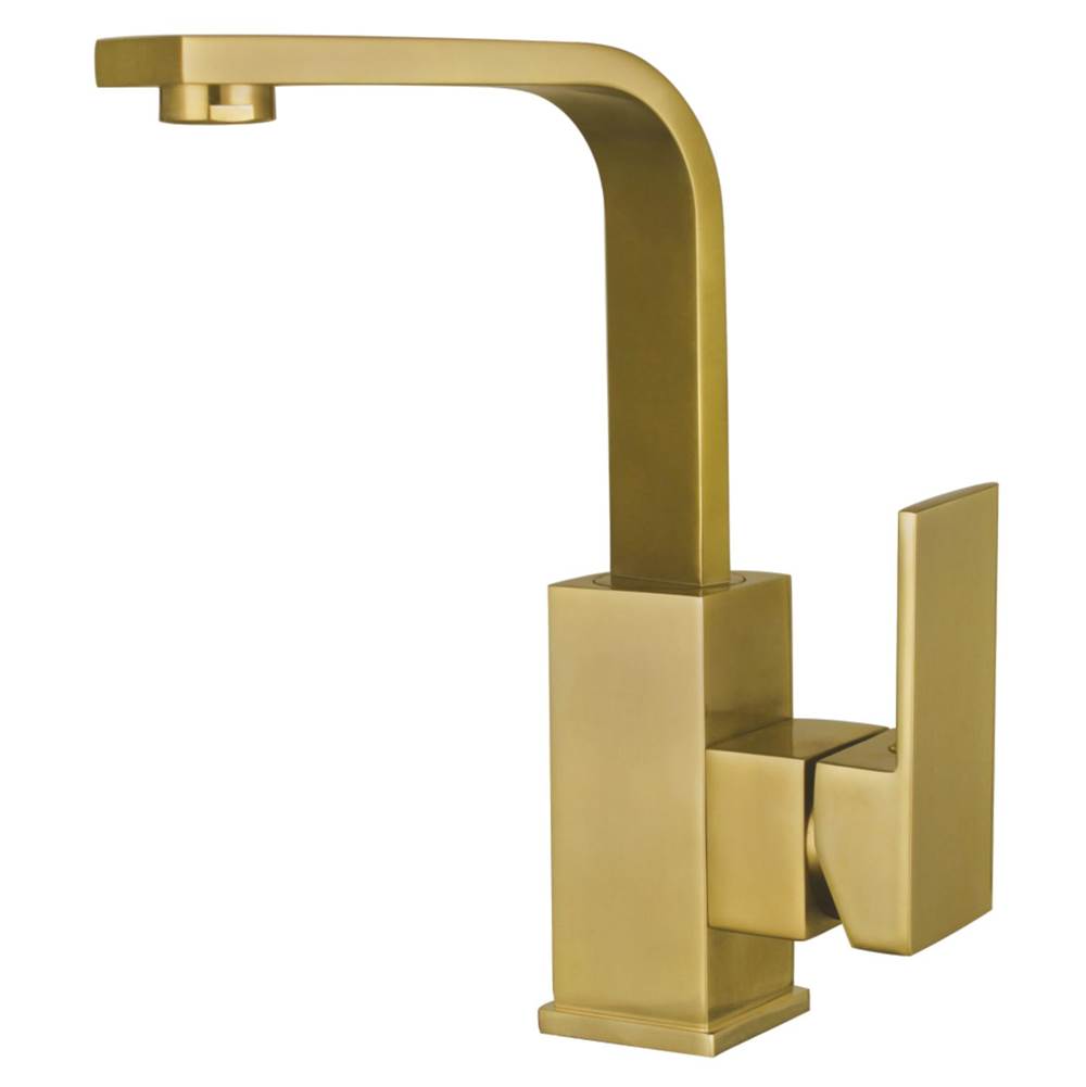 Kingston Brass Fauceture Claremont Single-Handle Bathroom Faucet with Push Pop-Up, Brushed Brass