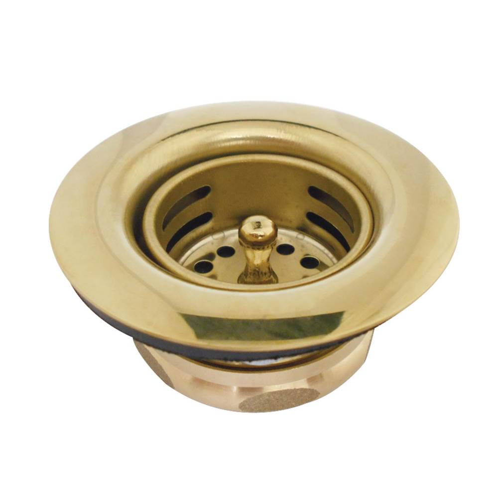 Kingston Brass Tacoma Stainless Steel Bar Sink Duo Basket Strainer, Polished Brass