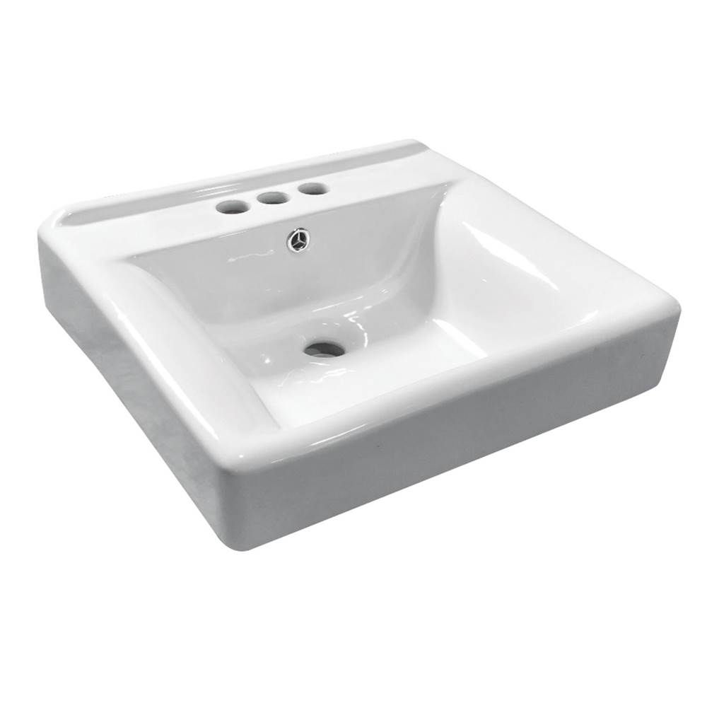 Kingston Brass Fauceture Concord 20'' Console Sink Basin (4-Inch, 3-Hole), White