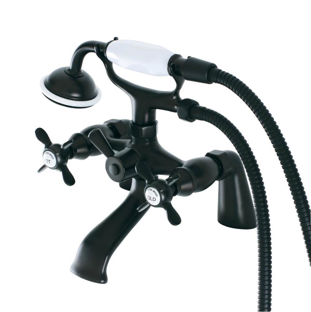 Kingston Brass Essex Clawfoot Tub Faucet with Hand Shower, Matte Black