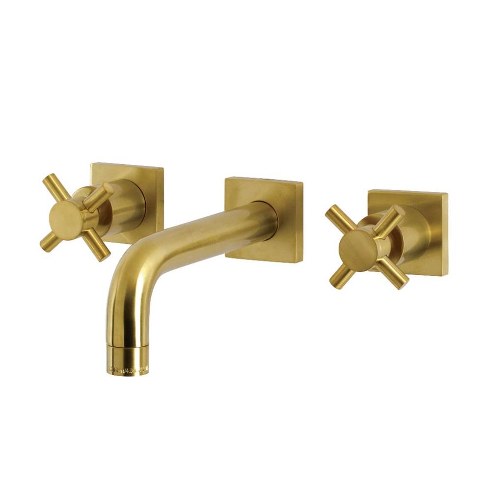 Kingston Brass Concord Two-Handle Wall Mount Bathroom Faucet, Brushed Brass