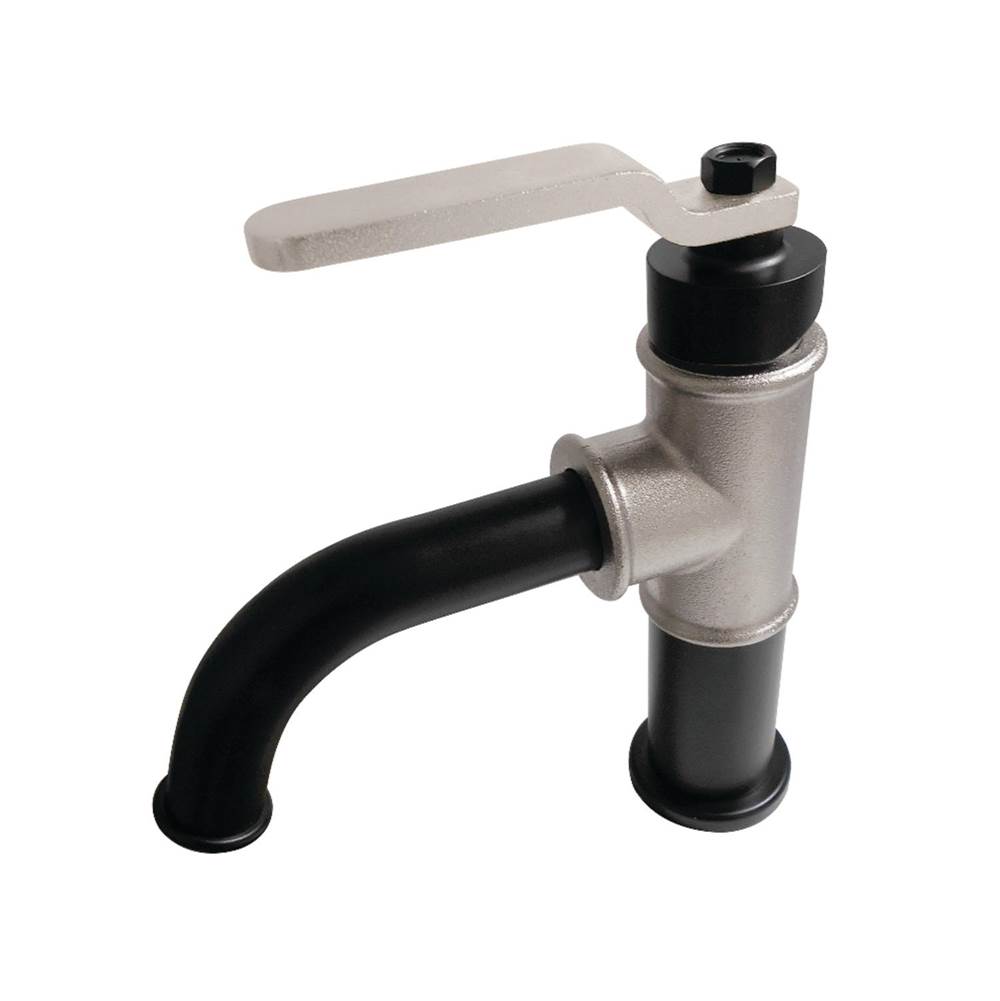 Kingston Brass Whitaker Single-Handle Bathroom Faucet with Push Pop-Up, Matte Black/Polished Nickel