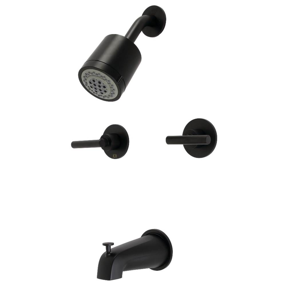 Kingston Brass Manhattan Two-Handle Tub and Shower Faucet, Matte Black