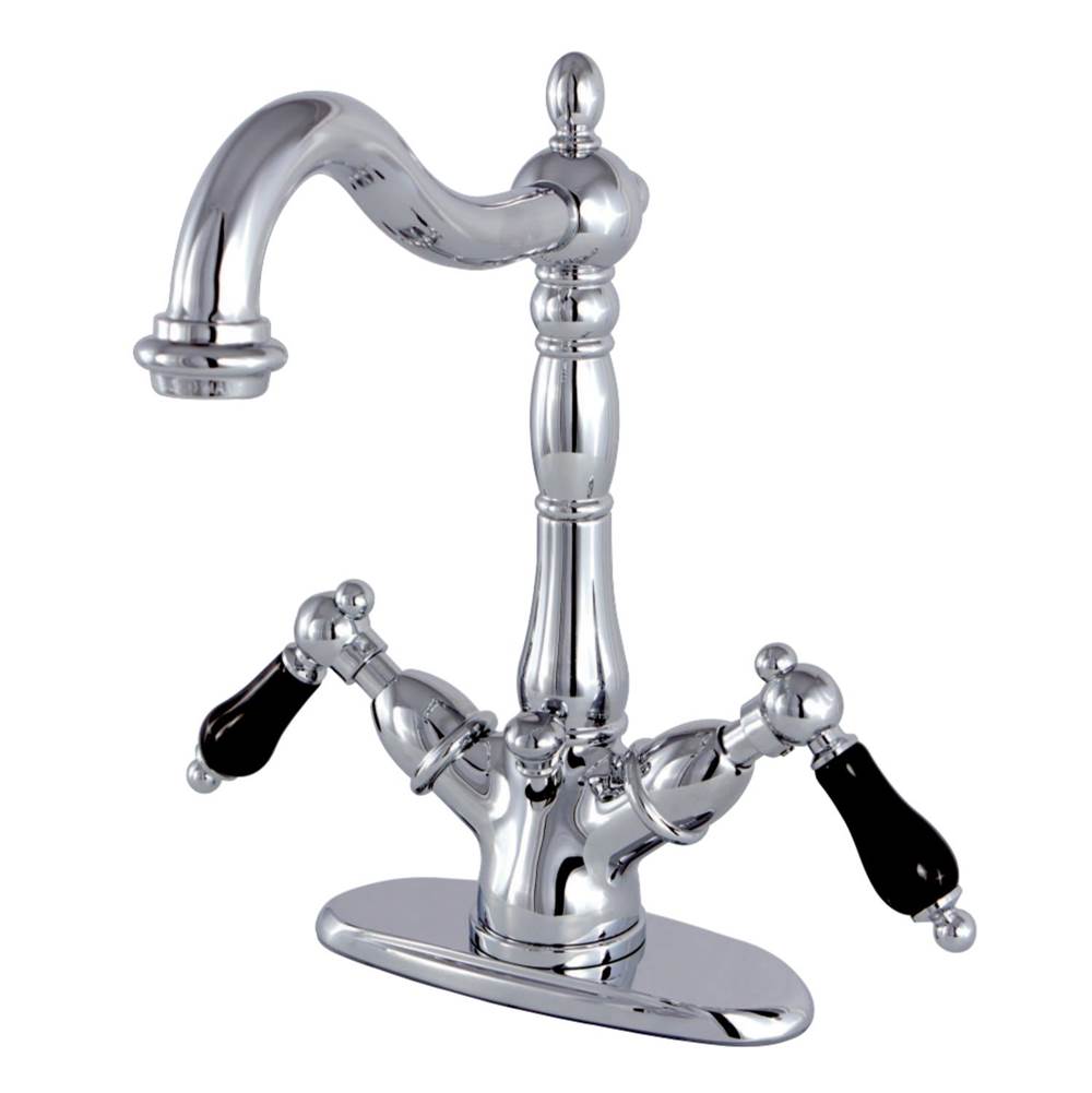 Kingston Brass Duchess Two-Handle Bathroom Faucet with Brass Pop-Up and Cover Plate, Polished Chrome