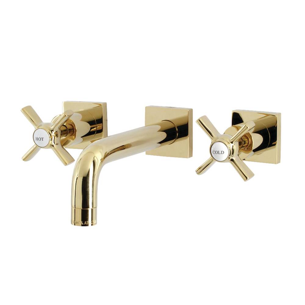 Kingston Brass Millennium Two-Handle Wall Mount Bathroom Faucet, Polished Brass