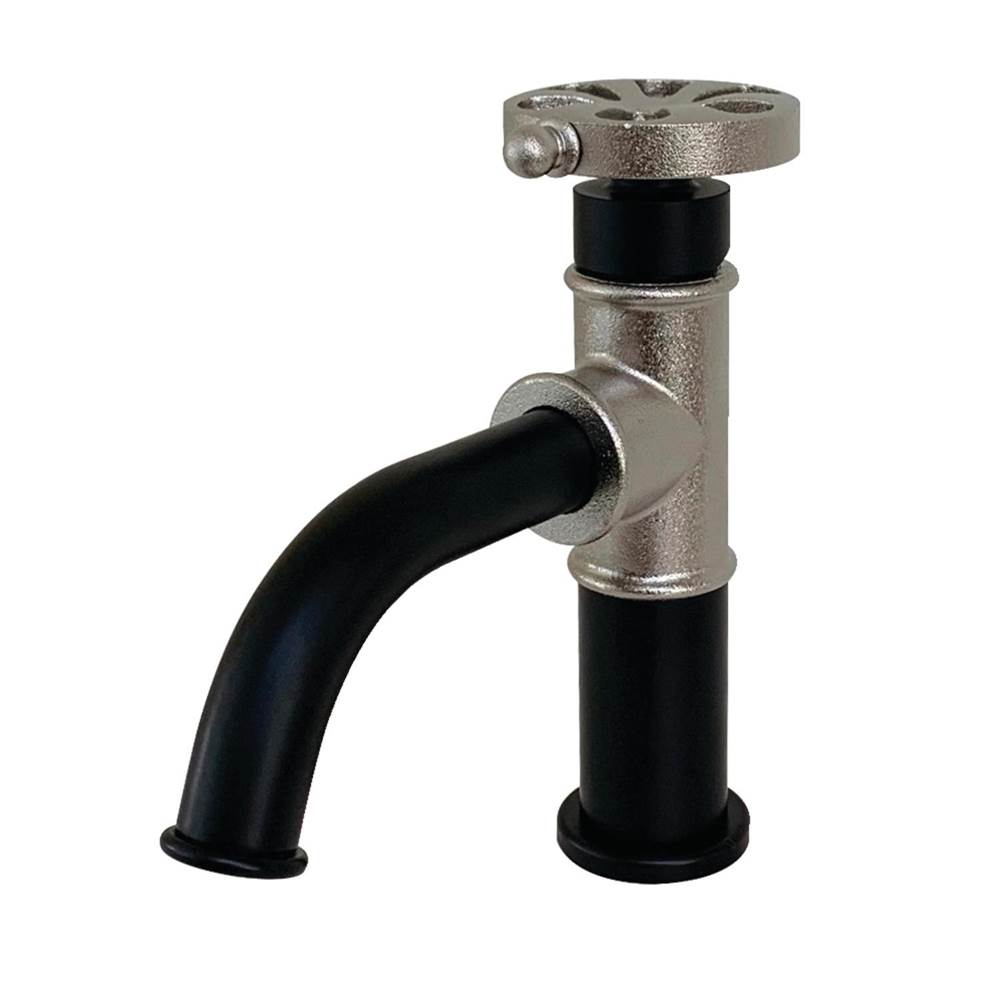 Kingston Brass Belknap Single-Handle Bathroom Faucet with Push Pop-Up, Matte Black/Polished Nickel