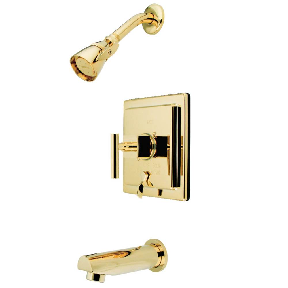 Kingston Brass Claremont Tub & Shower Faucet, Polished Brass