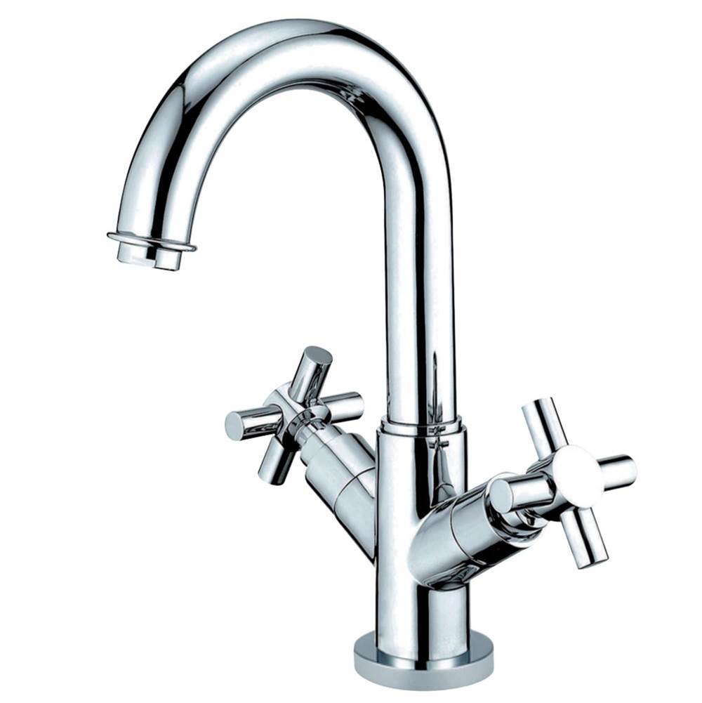 Kingston Brass Concord Two-Handle Bathroom Faucet with Push Pop-Up and Cover Plate, Polished Chrome