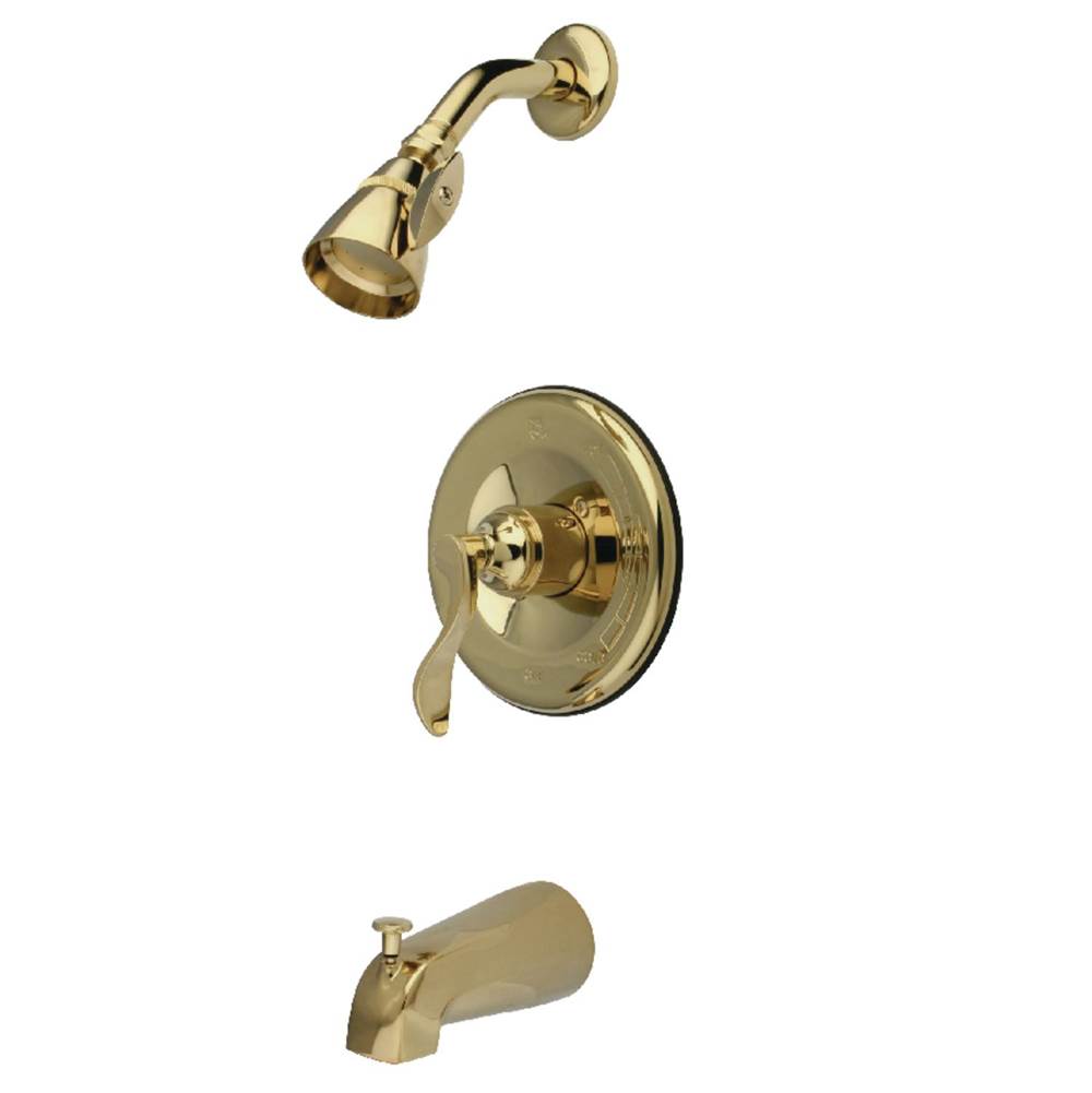 Kingston Brass NuFrench Tub & Shower Faucet, Polished Brass
