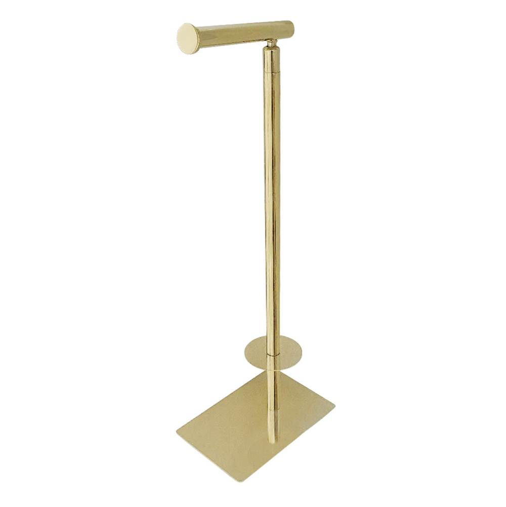 Kingston Brass Claremont Freestanding Toilet Paper Holder, Polished Brass