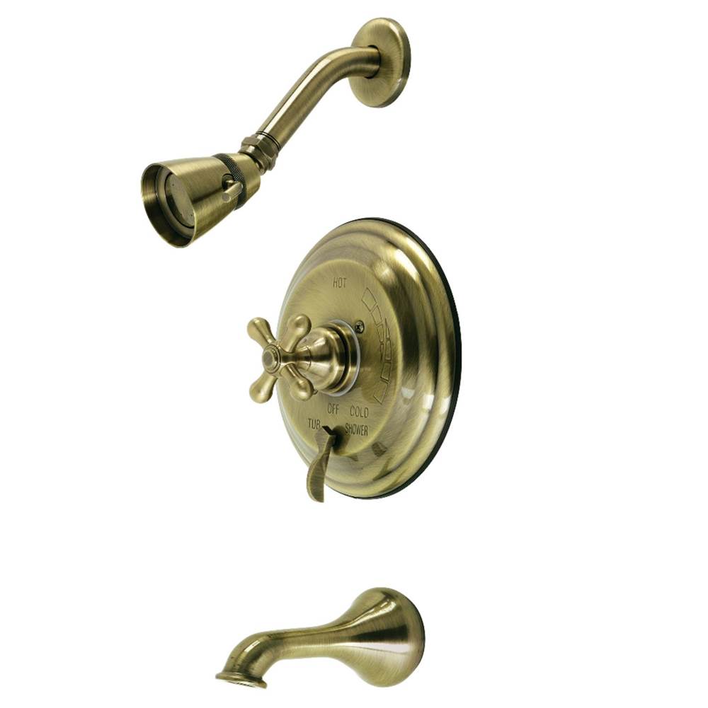 Kingston Brass Restoration Tub and Shower Faucet, Antique Brass