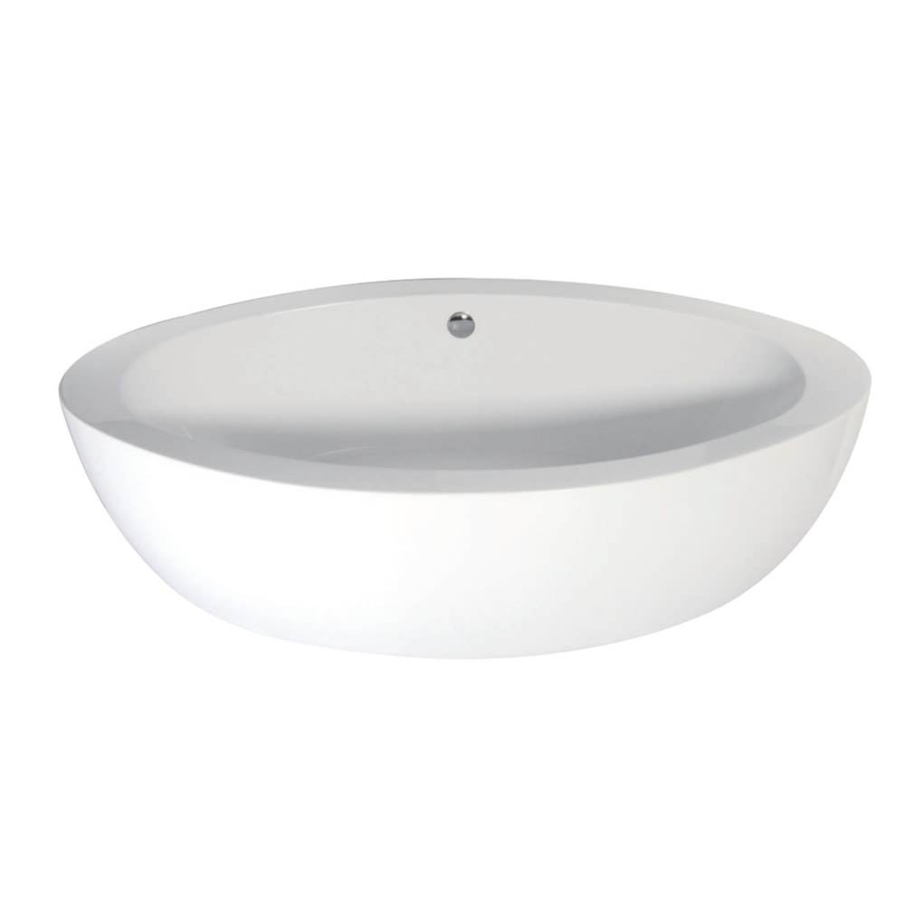 Kingston Brass Aqua Eden 73-Inch Acrylic Double Ended Freestanding Tub with Drain, White