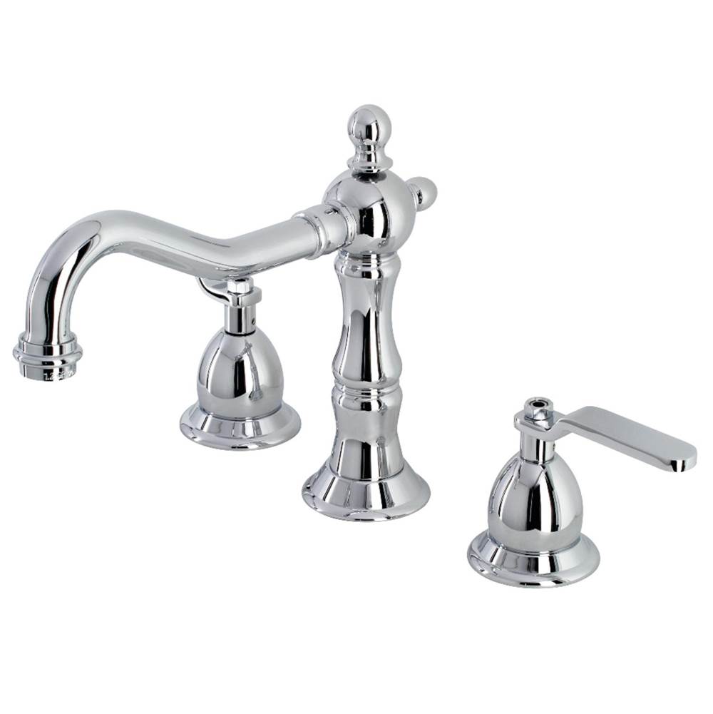 Kingston Brass Whitaker Widespread Bathroom Faucet with Brass Pop-Up, Polished Chrome