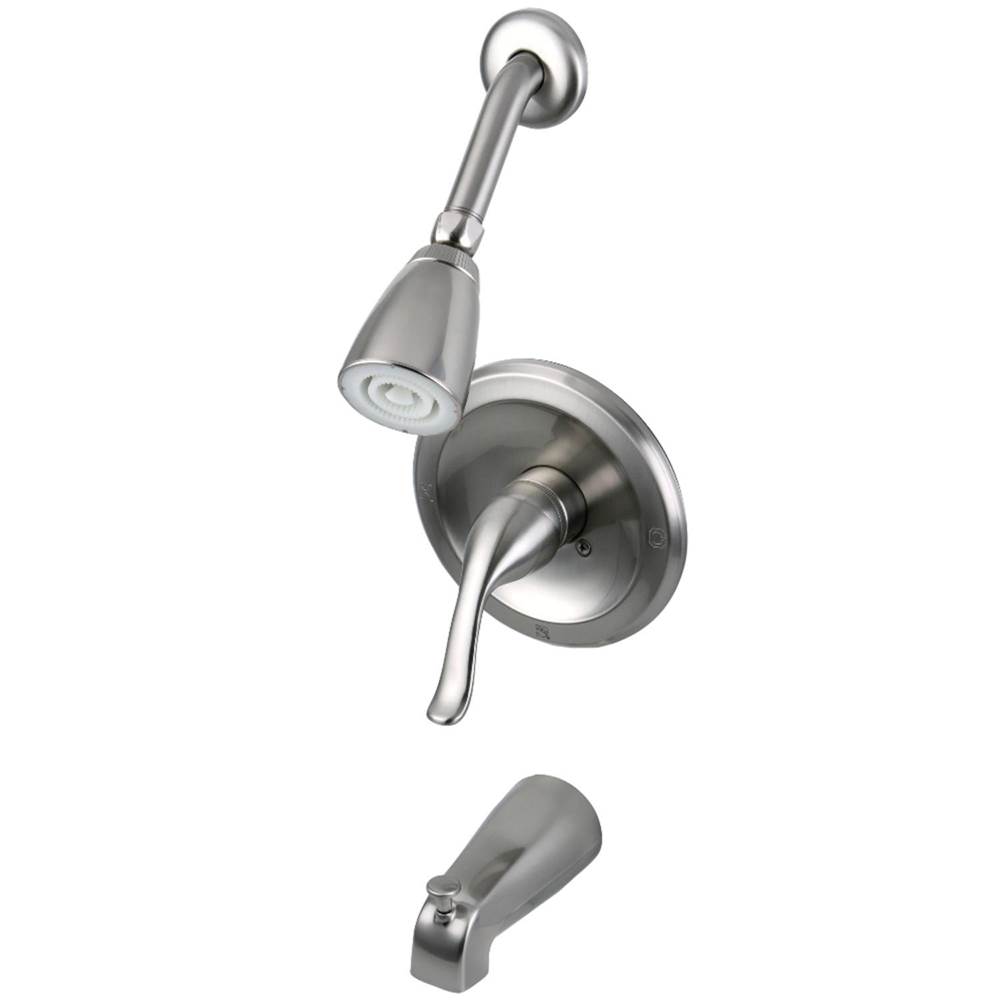 Kingston Brass Single Handle Tub Shower Faucet, Brushed Nickel