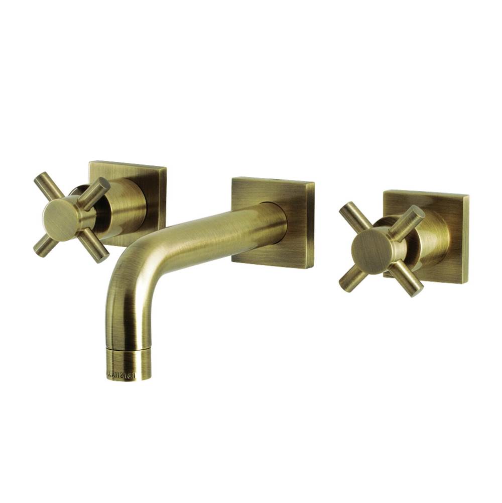 Kingston Brass Concord Two-Handle Wall Mount Bathroom Faucet, Antique Brass