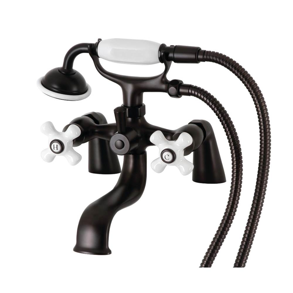 Kingston Brass Kingston Brass KS227PXORB Kingston Deck Mount Clawfoot Tub Faucet with Hand Shower, Oil Rubbed Bronze