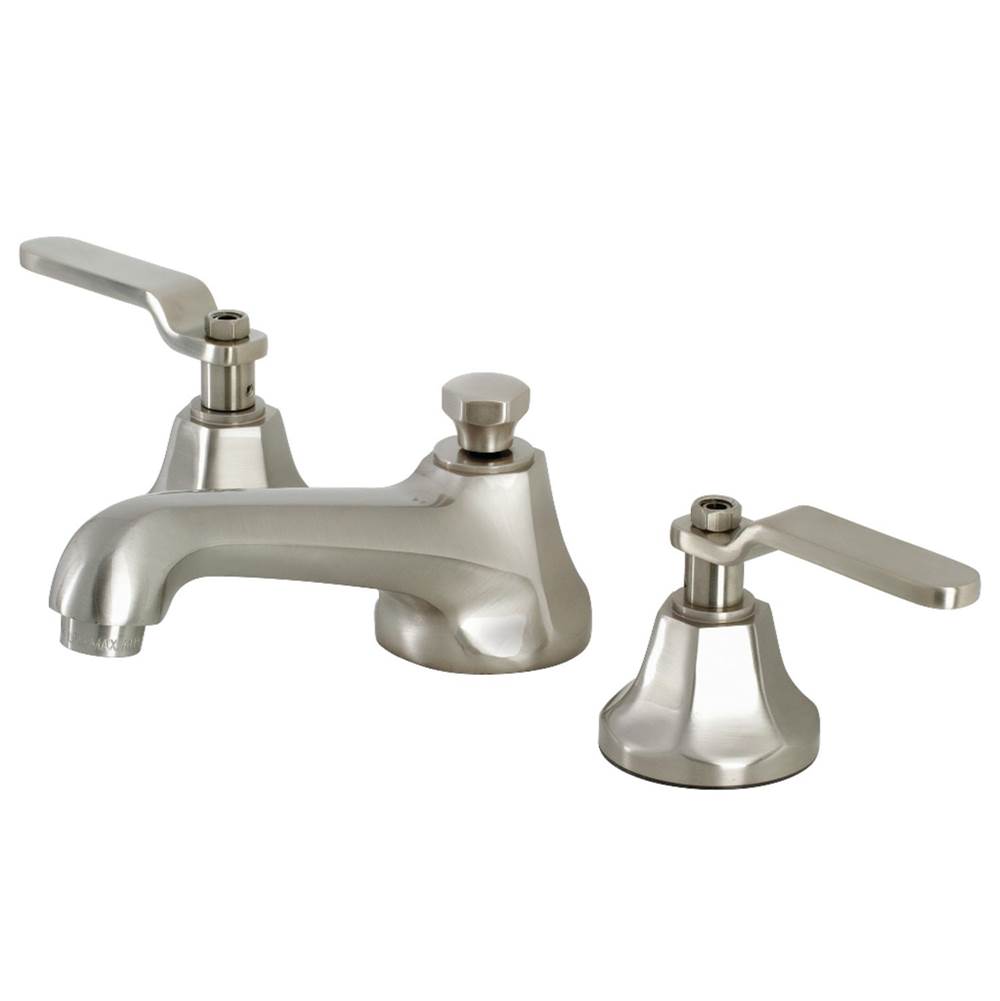 Kingston Brass Whitaker Widespread Bathroom Faucet with Brass Pop-Up, Brushed Nickel