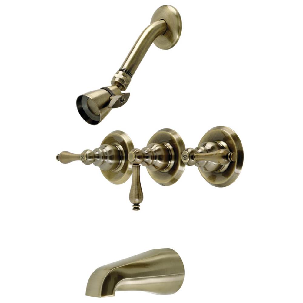 Kingston Brass Victorian Tub & Shower Faucet, Antique Brass