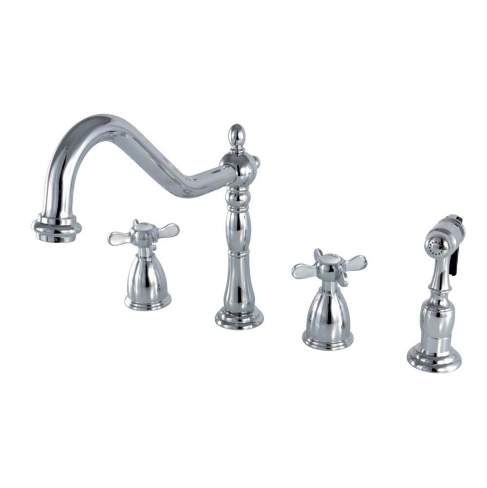 Kingston Brass Widespread Kitchen Faucet, Polished Chrome
