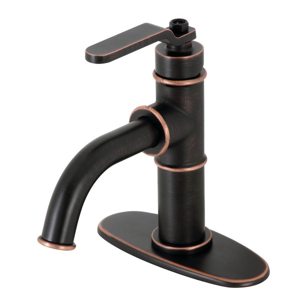 Kingston Brass Whitaker Single-Handle Bathroom Faucet with Push Pop-Up, Naples Bronze