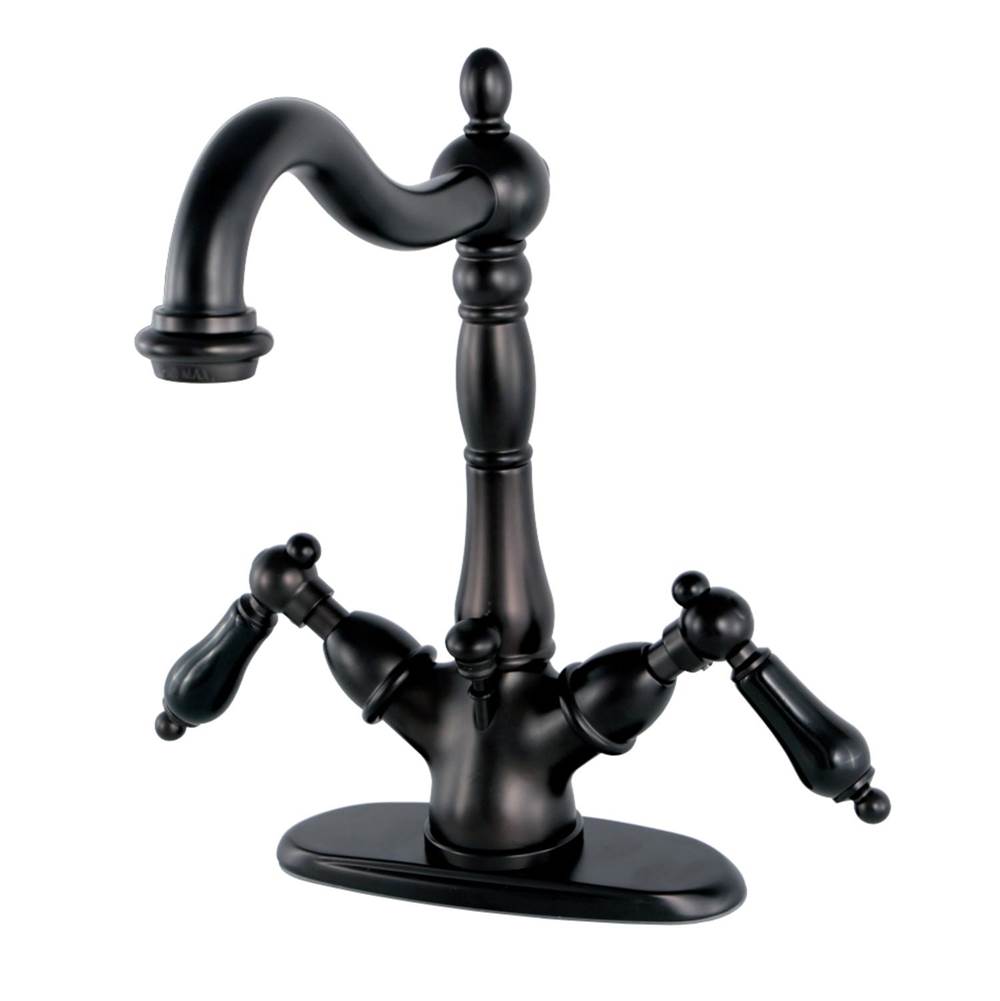 Kingston Brass Duchess Two-Handle Bathroom Faucet with Brass Pop-Up and Cover Plate, Oil Rubbed Bronze