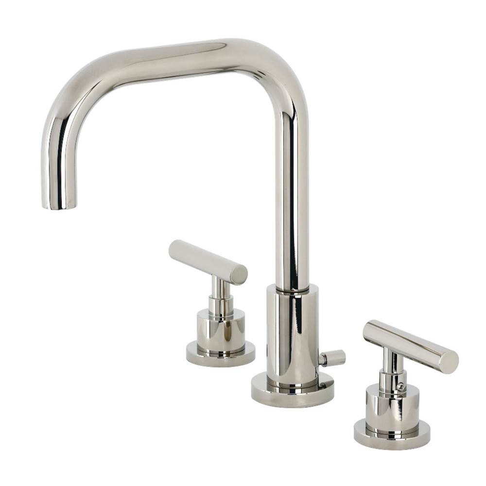 Kingston Brass Manhattan Widespread Bathroom Faucet with Brass Pop-Up, Polished Nickel