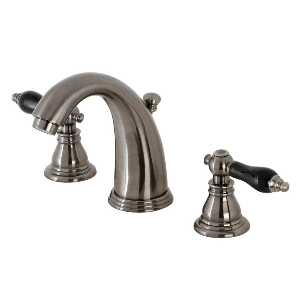 Kingston Brass Duchess Widespread Bathroom Faucet with Plastic Pop-Up, Black Stainless