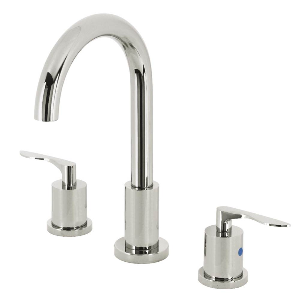 Kingston Brass Serena Widespread Bathroom Faucet with Brass Pop-Up, Polished Nickel