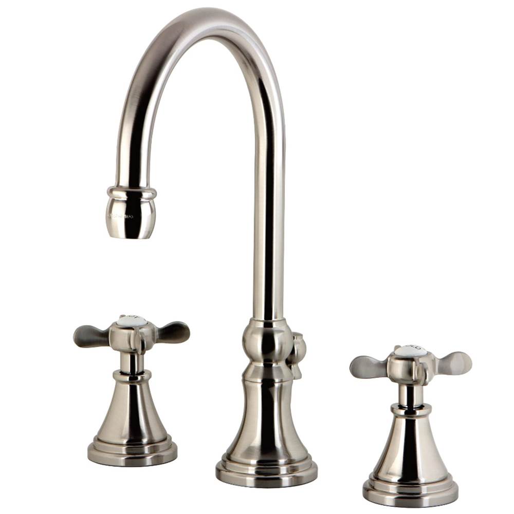Kingston Brass Essex Widespread Bathroom Faucet with Brass Pop-Up, Brushed Nickel