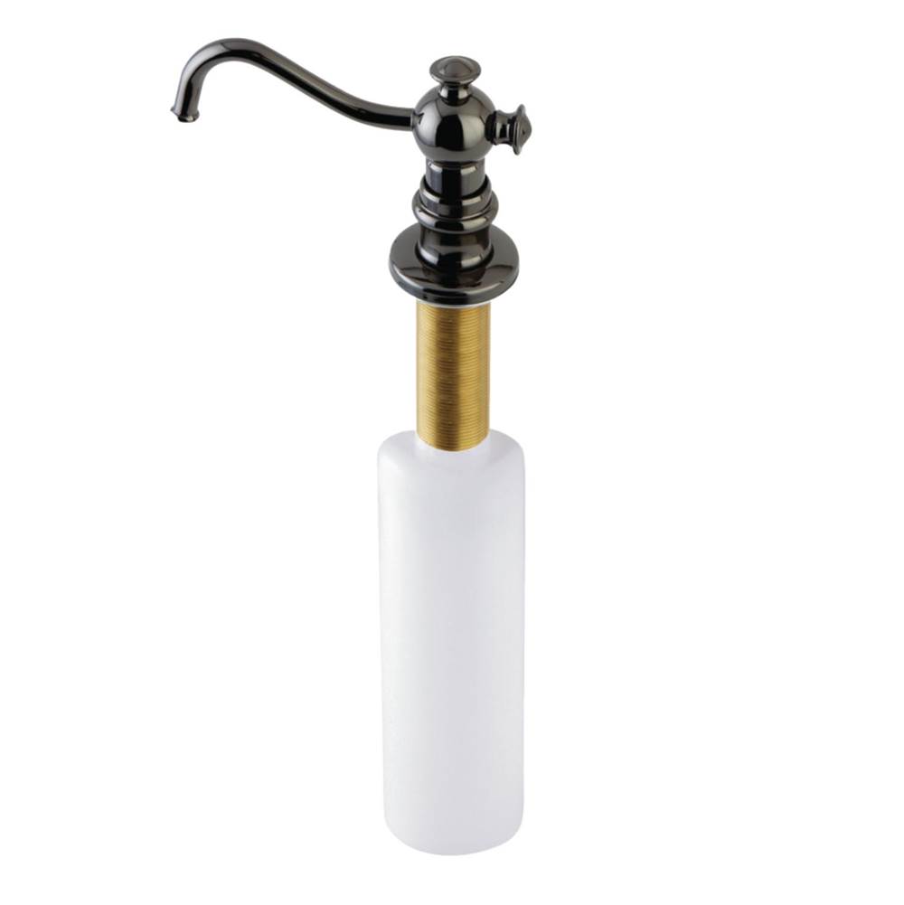 Kingston Brass Water Onyx Soap Dispenser, Black Stainless Steel