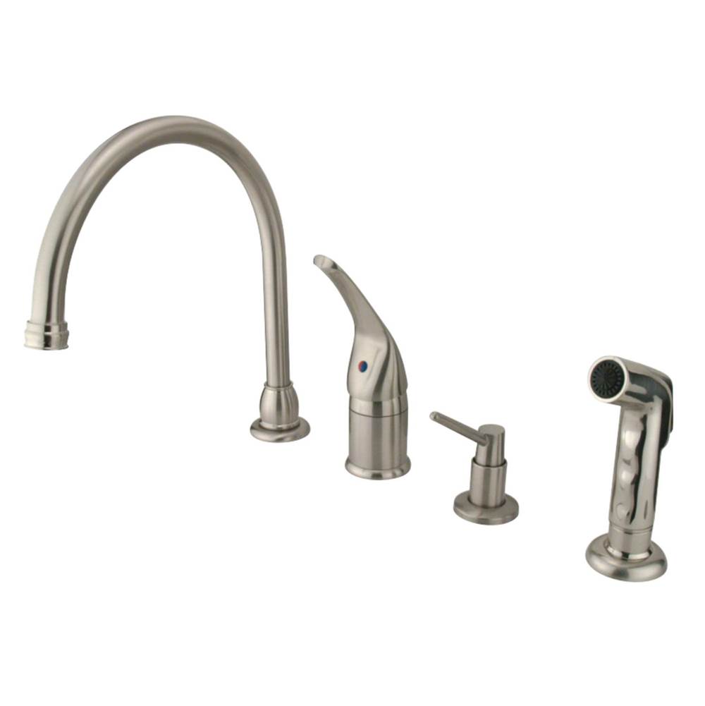 Kingston Brass Single-Handle Widespread Kitchen Faucet, Brushed Nickel