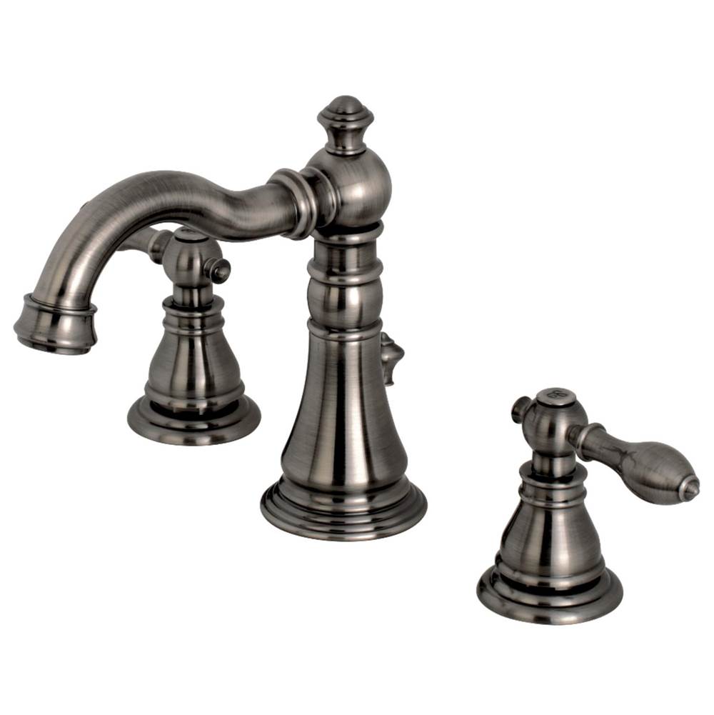 Kingston Brass Fauceture American Classic Widespread Bathroom Faucet, Black Stainless