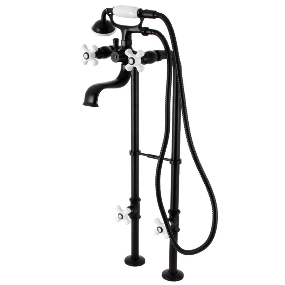 Kingston Brass Kingston Freestanding Clawfoot Tub Faucet Package with Supply Line, Matte Black