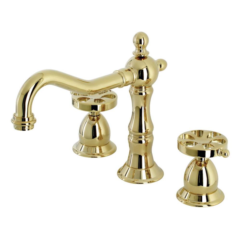 Kingston Brass Belknap Widespread Bathroom Faucet with Brass Pop-Up, Polished Brass